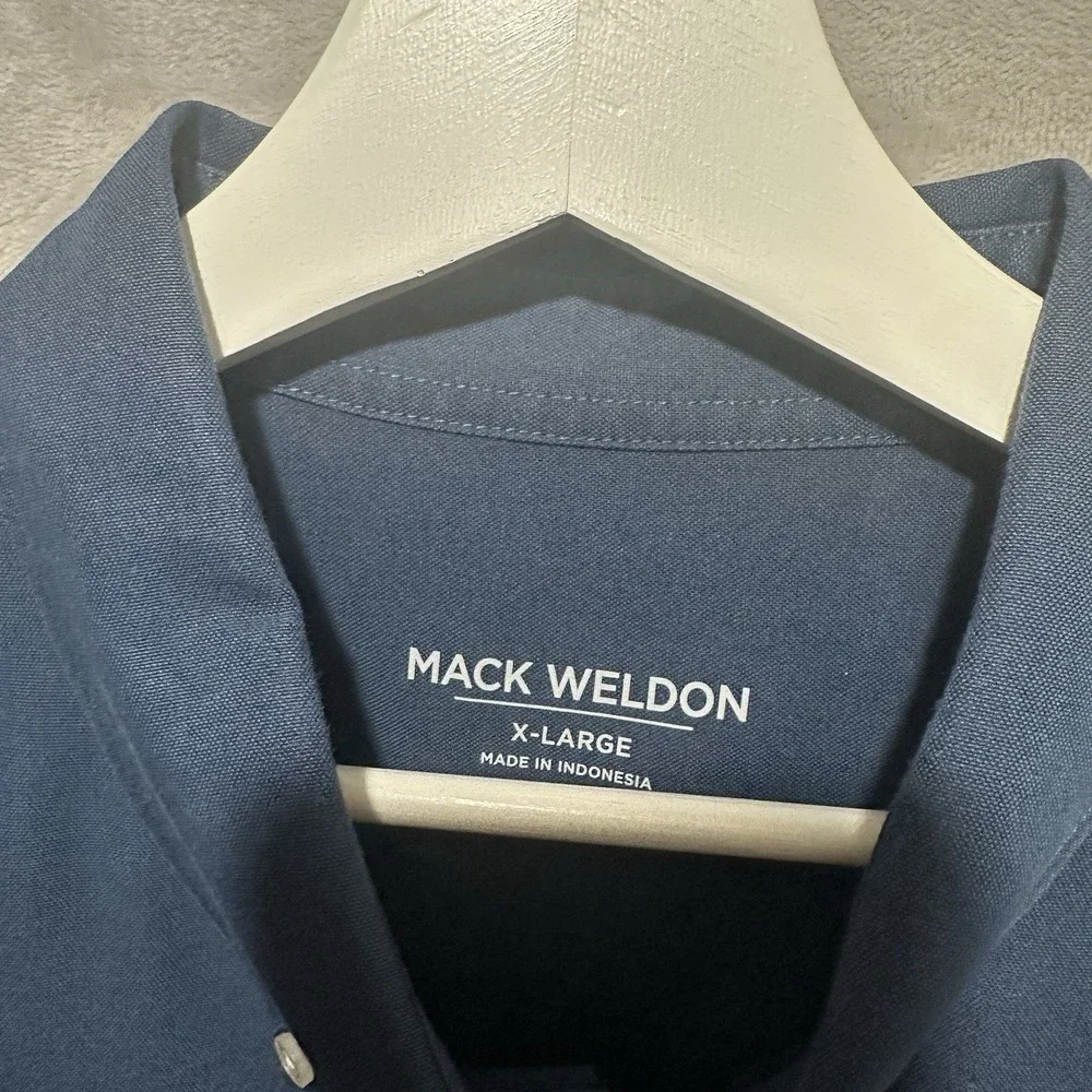 Mack Weldon For Daily Wear Men's Size XL Blue Button Up Long Sleeve Shirt